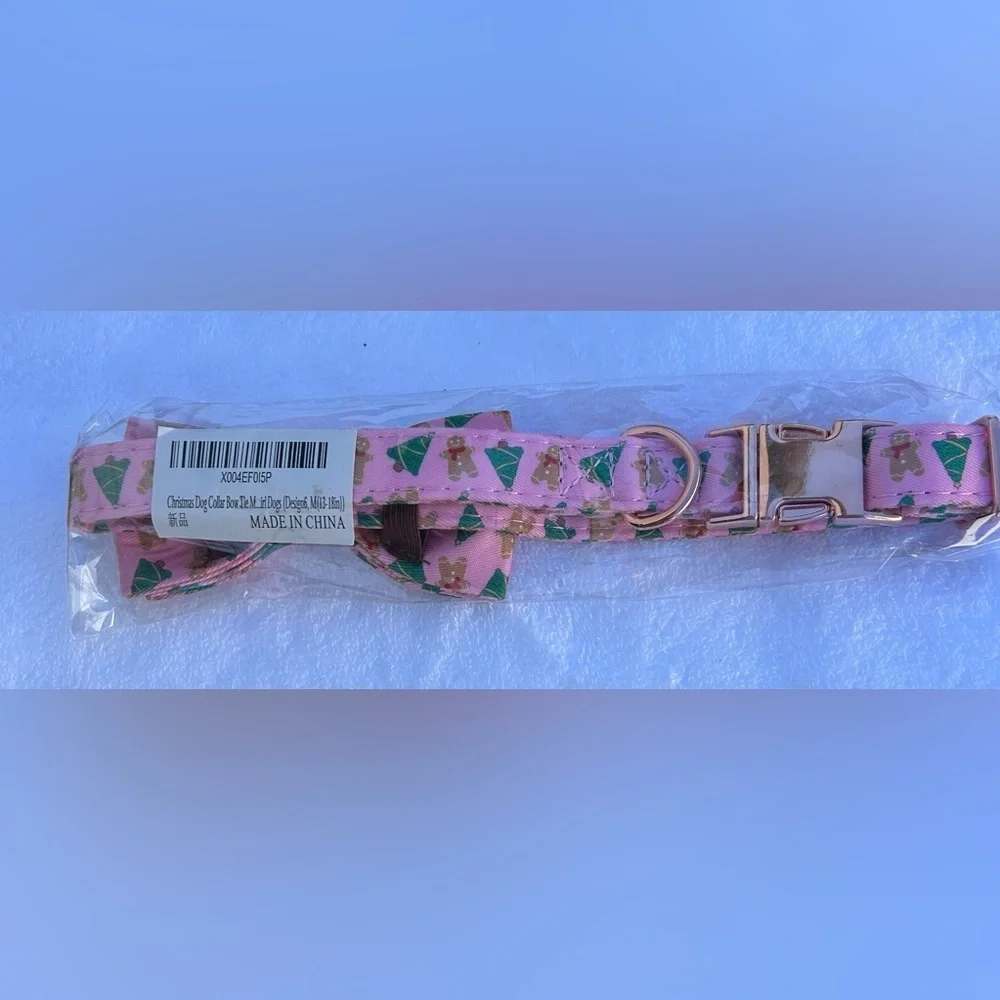 Dog Collar (Set of 2) Bow Tie Metal Buckle Dog Collar Soft M(13-18in) (0066)